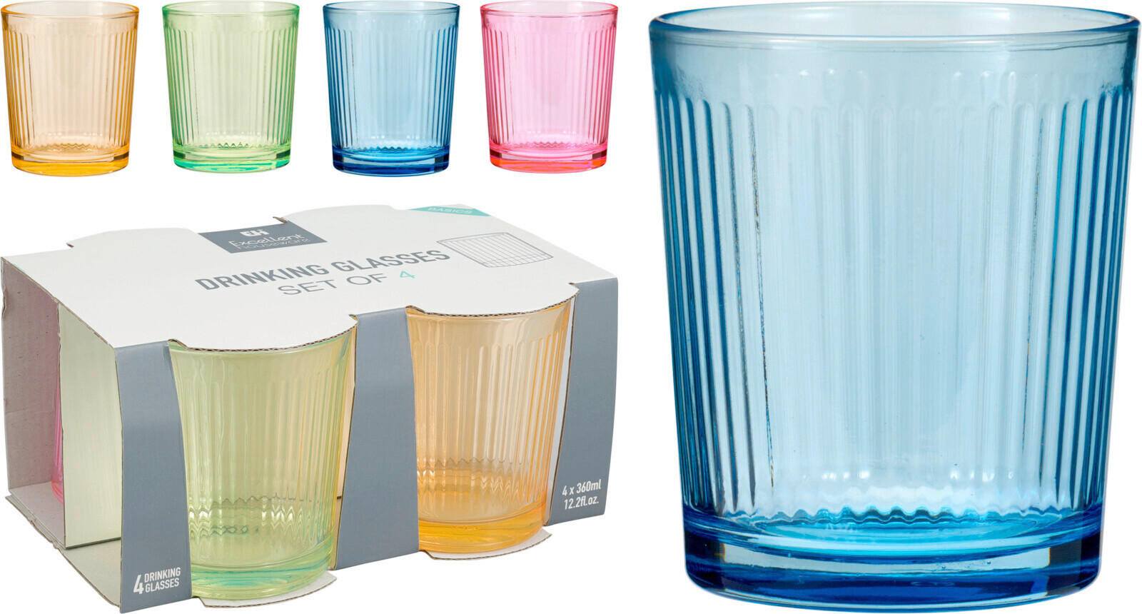 TRINKGLAS  - Blau/Pink, LIFESTYLE, Glas (16.5/10.5/21.cm)