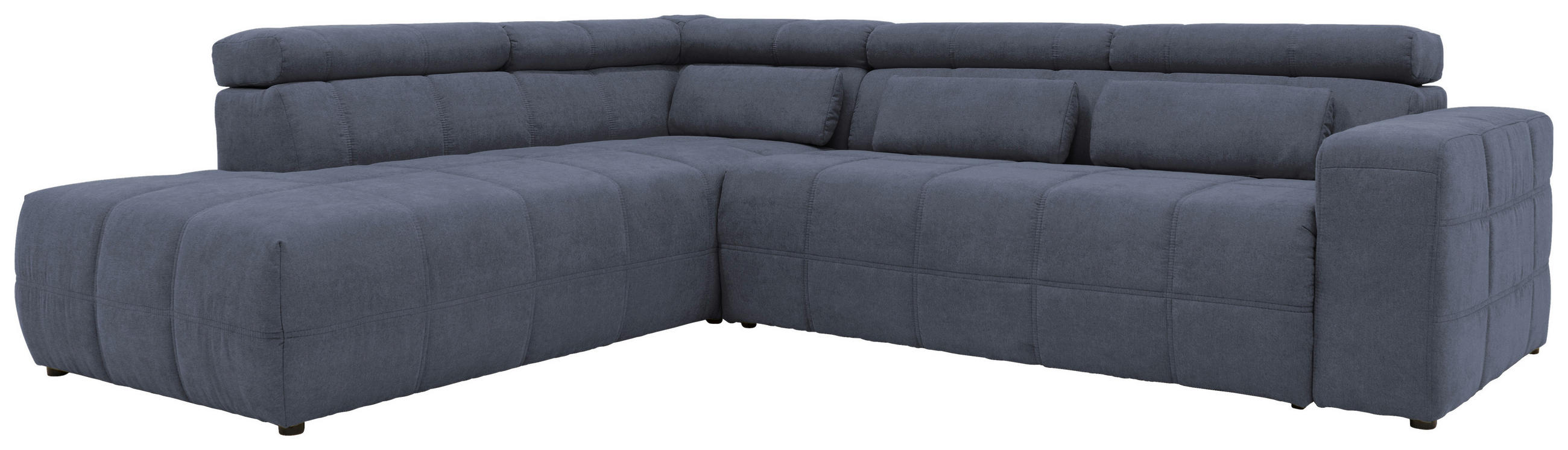 ECKSOFA Dunkelgrau Mikrofaser - Dunkelgrau/Schwarz, Design, Kunststoff/Textil (228/275cm) - MID.YOU