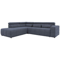 ECKSOFA Dunkelgrau Mikrofaser  - Dunkelgrau/Schwarz, Design, Kunststoff/Textil (228/275cm) - MID.YOU
