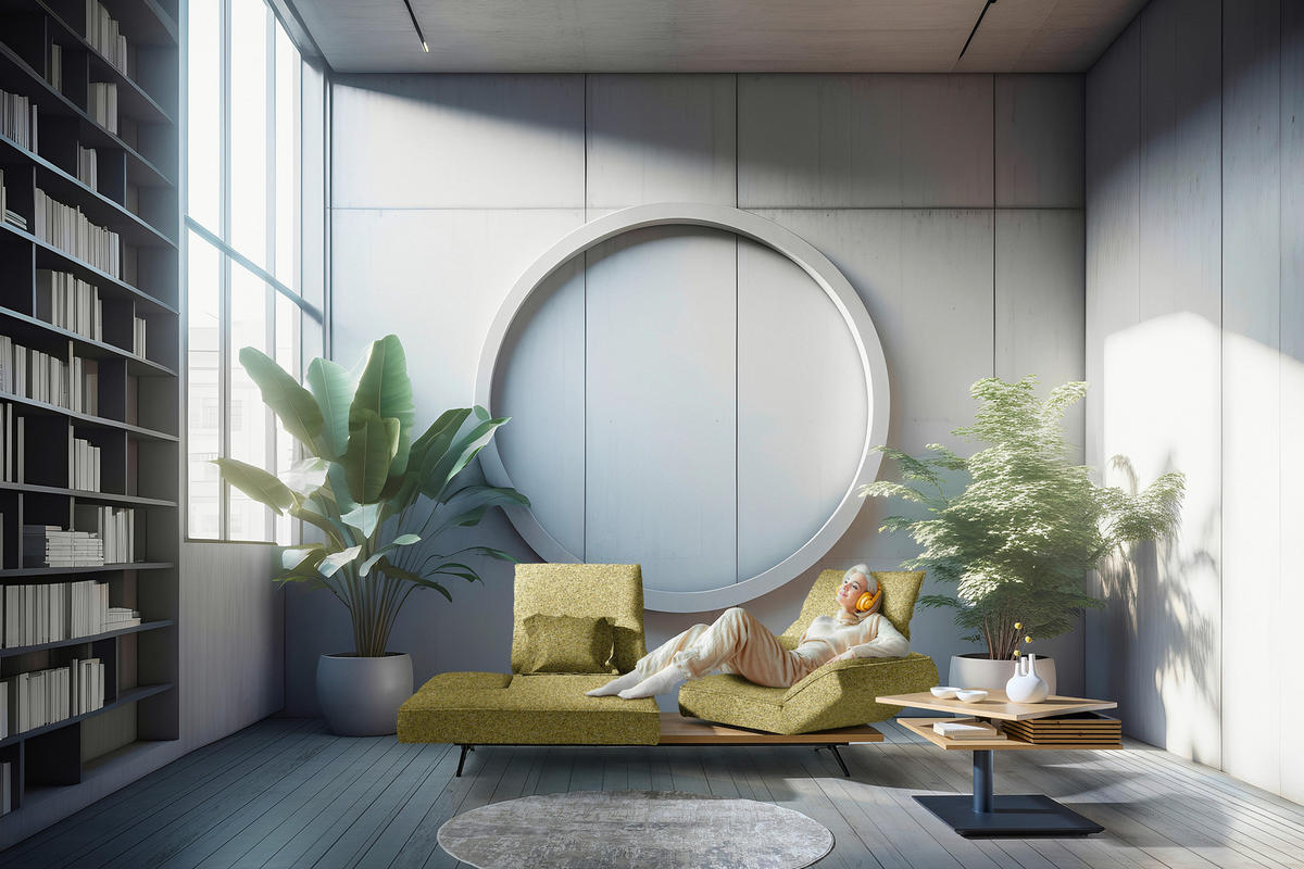 ECKSOFA Chenille Grün, Goldfarben  - Goldfarben/Schwarz, Design, Holz/Textil (132/240cm) - Koinor