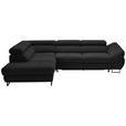 ECKSOFA in Webstoff Schwarz  - Schwarz, Design, Textil/Metall (235/280cm) - Hom`in