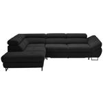 ECKSOFA in Webstoff Schwarz  - Schwarz, Design, Textil/Metall (235/280cm) - Hom`in