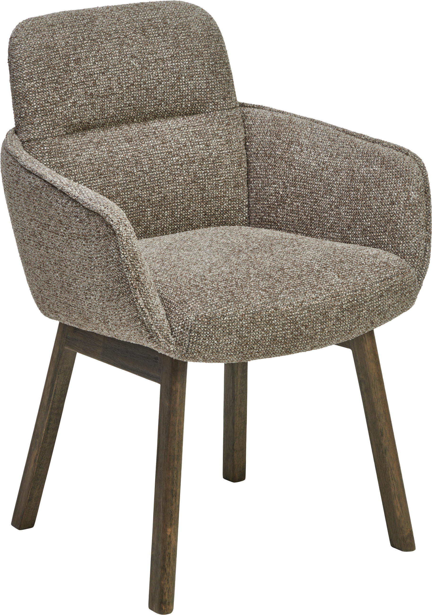 ARMLEHNSTUHL   Struktur  - Dunkelbraun/Grau, Modern, Holz/Textil (61/88/59cm) - MID.YOU