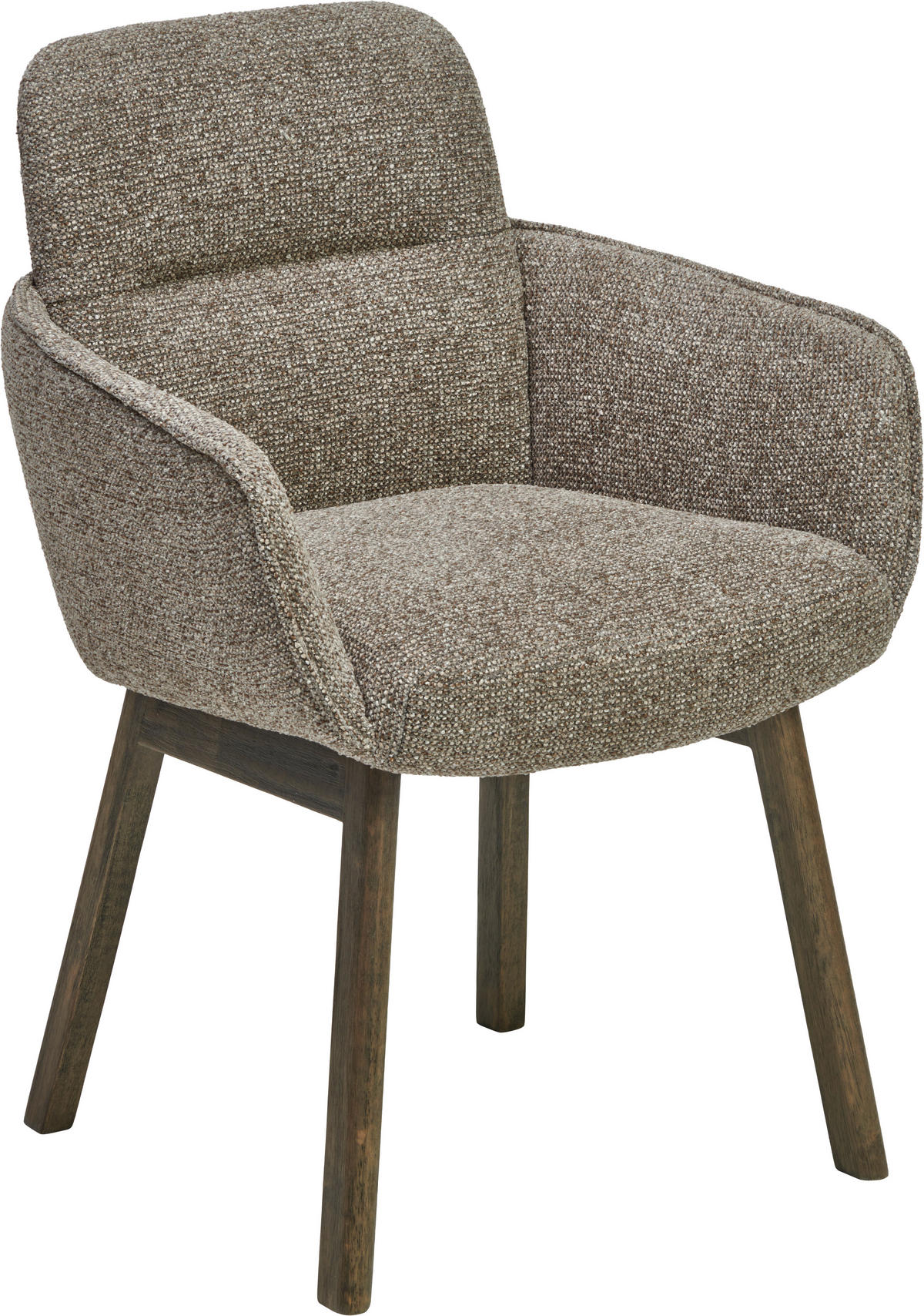 ARMLEHNSTUHL   Struktur  - Dunkelbraun/Grau, MODERN, Holz/Textil (61/88/59cm) - MID.YOU