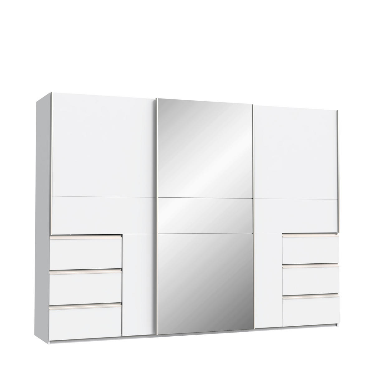 ORMAR S KLIZNIM VRATIMA bijela   - bijela/boje aluminija, Moderno, drvni materijal/metal (269,7/200,5/61cm) - Carryhome