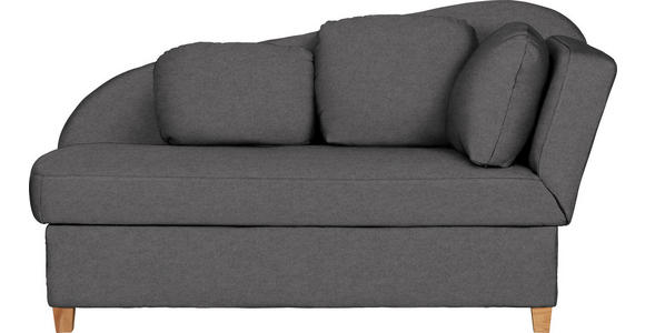 LIEGE in Chenille, Flachgewebe Dunkelgrau - Dunkelgrau, LIFESTYLE, Holz/Textil (180/97/85cm) - Novel