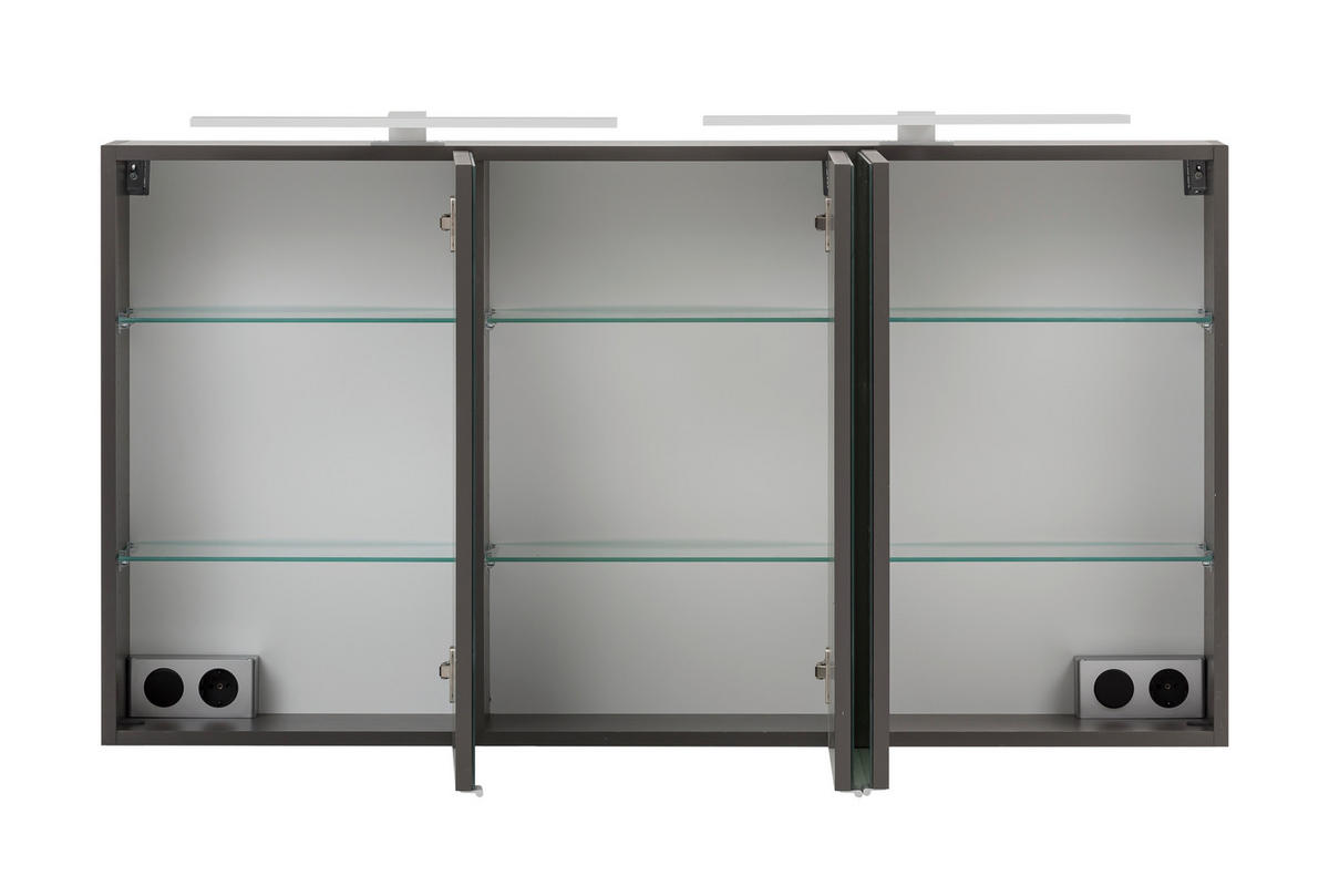 SPIEGELSCHRANK 120/64/20 cm  - Graphitfarben, Natur, Holzwerkstoff (120/64/20cm) - Xora