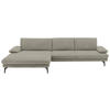 ECKSOFA in Velours Platinfarben  - Platinfarben/Schwarz, Design, Textil/Metall (180/310cm) - Dieter Knoll