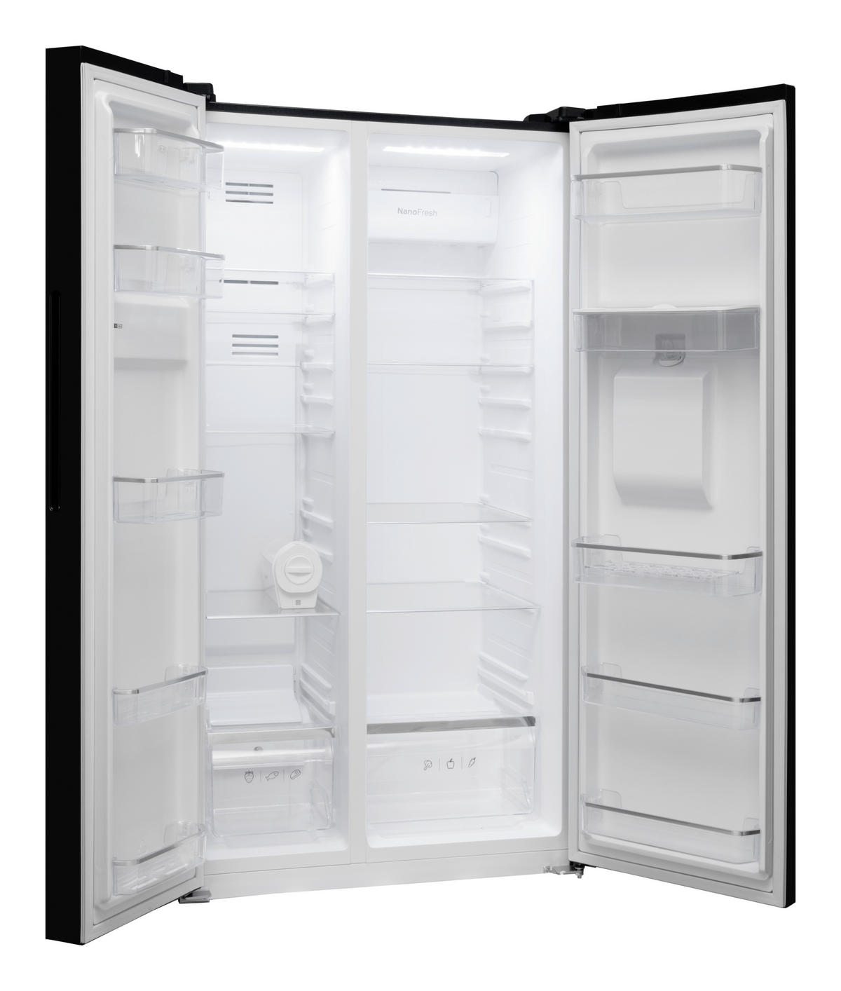 SIDE-BY-SIDE 91,2/177,0/70,4 cm SBSN397155S  - Edelstahlfarben/Schwarz, Basics, Kunststoff/Metall (91,2/177,0/70,4cm) - Amica