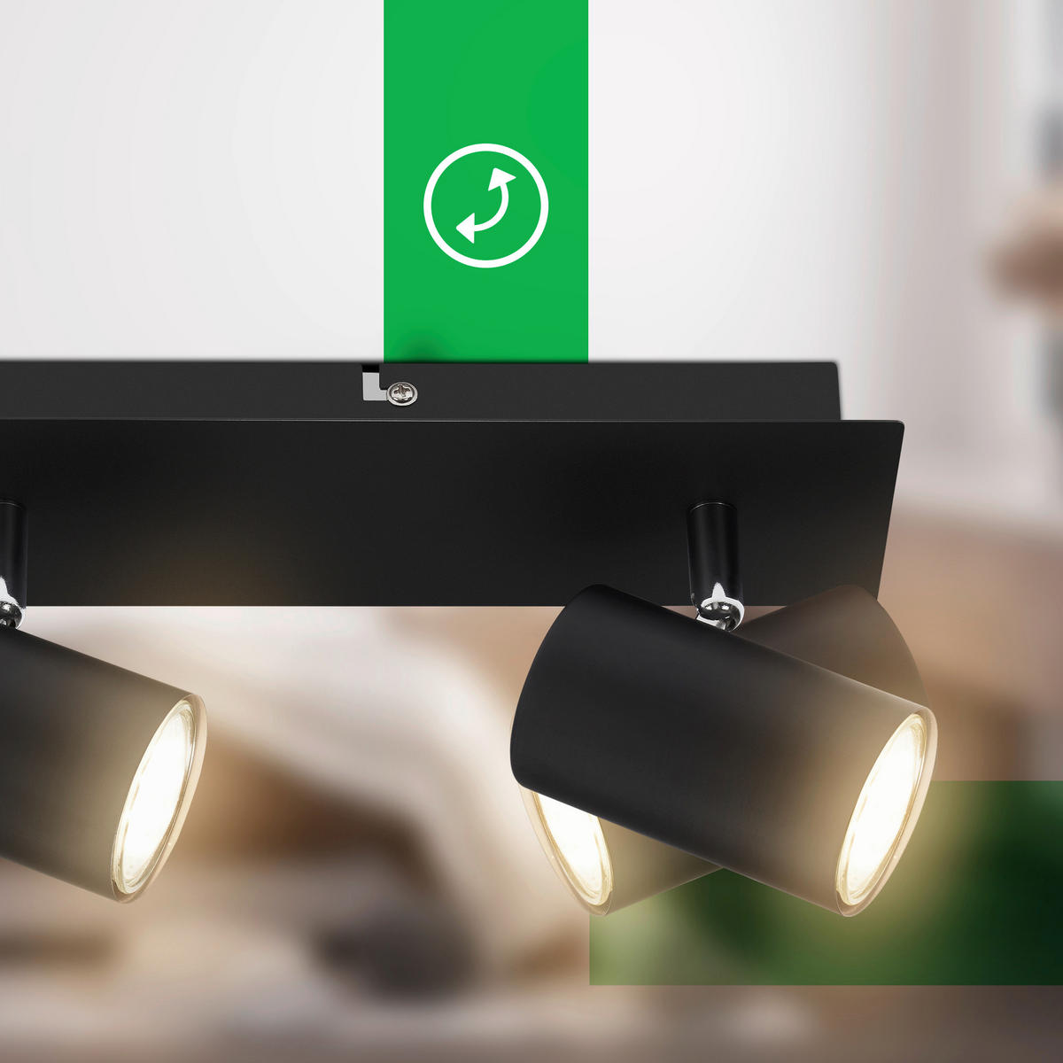 LED-STRAHLER Isil A 45/8/12,3 cm   - Schwarz, Basics, Metall (45/8/12,3cm)