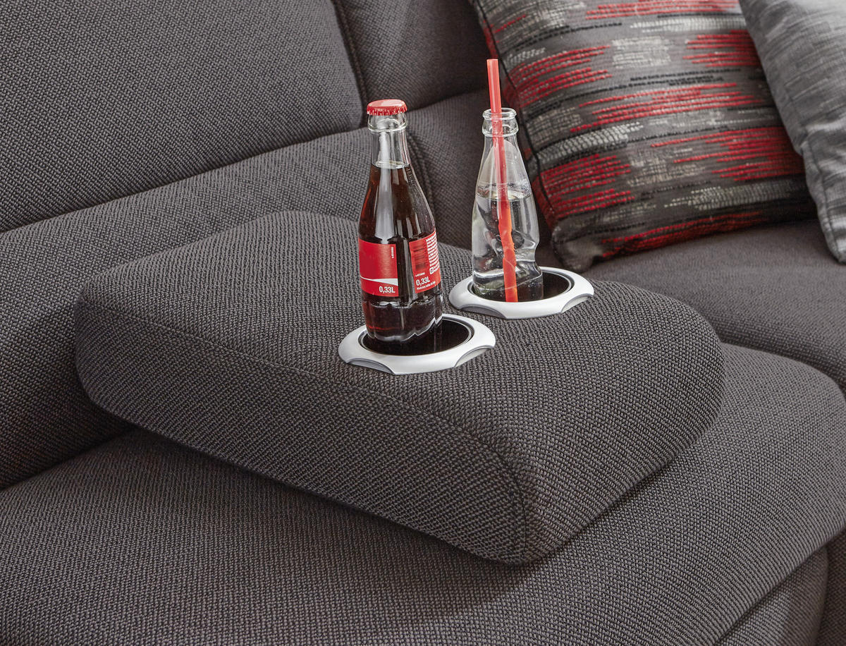 ECKSOFA in Webstoff Graphitfarben  - Graphitfarben, Konventionell, Kunststoff/Textil (288/271cm) - Himolla Komfortklass