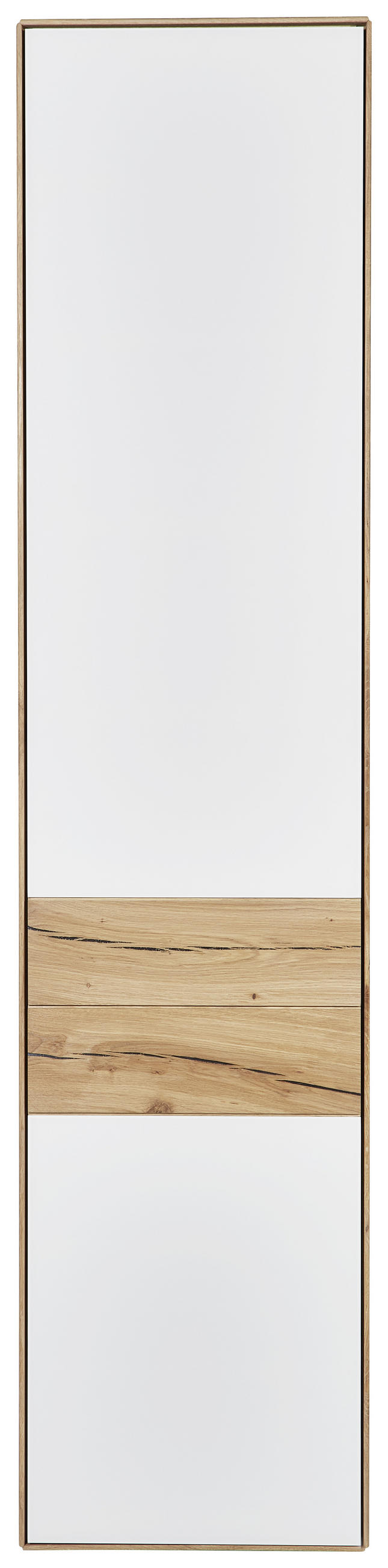 DREHTÜRENSCHRANK 47/205,5/40 cm 1-türig Weiß, Eichefarben  - Eichefarben/Weiß, Design, Glas/Holz (47/205,5/40cm) - Valnatura