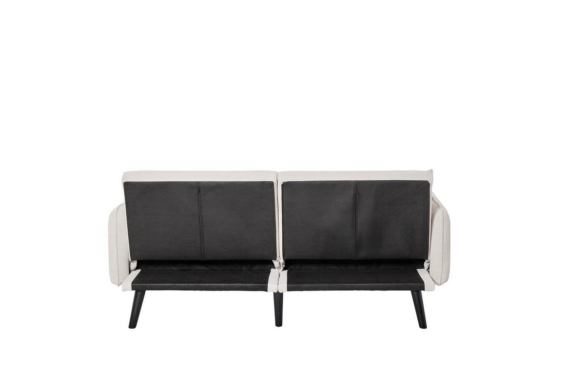 SCHLAFSOFA Cord Weiß  - Schwarz/Weiß, MODERN, Holz/Textil (191/83/84cm) - Livetastic