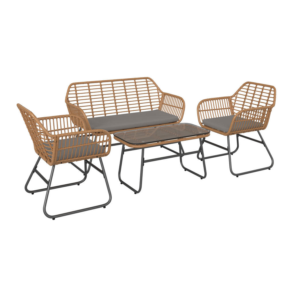 Loungegarnitur Bali Kunststoff/glas