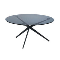 COUCHTISCH Klarglas 80/80/40 cm rund Grau, Schwarz  - Schwarz/Grau, Design, Glas/Metall (80/80/40cm) - Dieter Knoll
