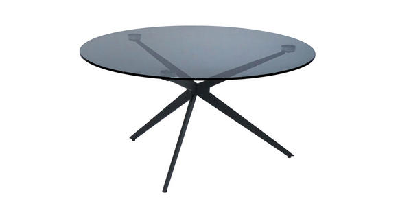 COUCHTISCH rund Grau, Schwarz 80/80/40 cm  - Schwarz/Grau, Design, Glas/Metall (80/80/40cm) - Dieter Knoll