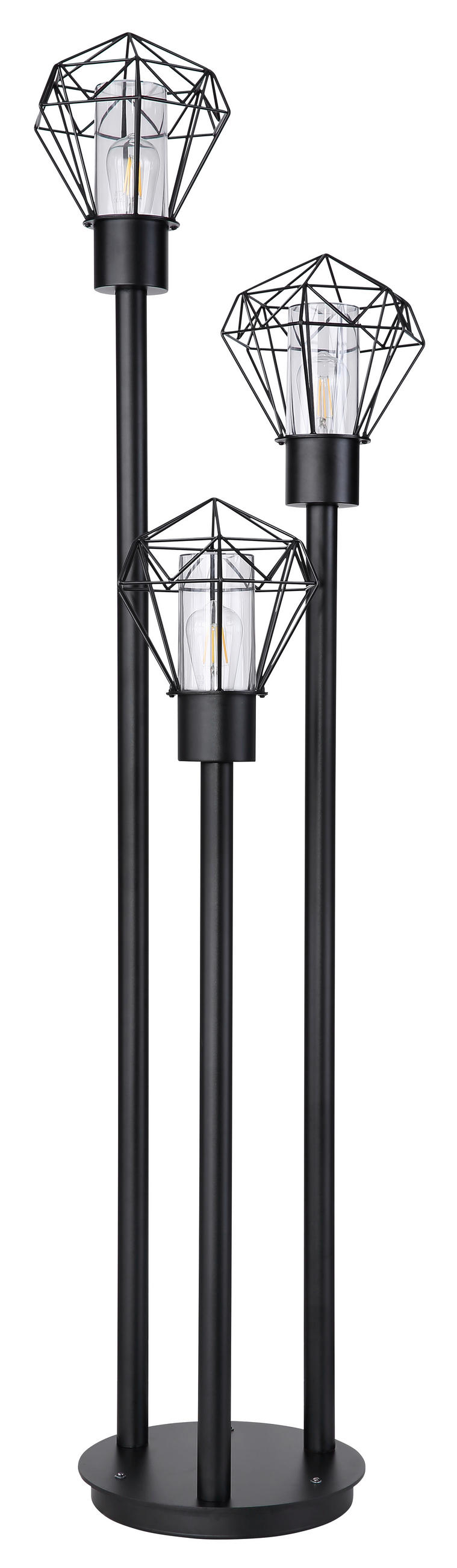 CESTNA SVETILKA     44,2/44,5/170 cm          - črna/prozorno, Konvencionalno, kovina/umetna masa (44,2/44,5/170cm) - Globo