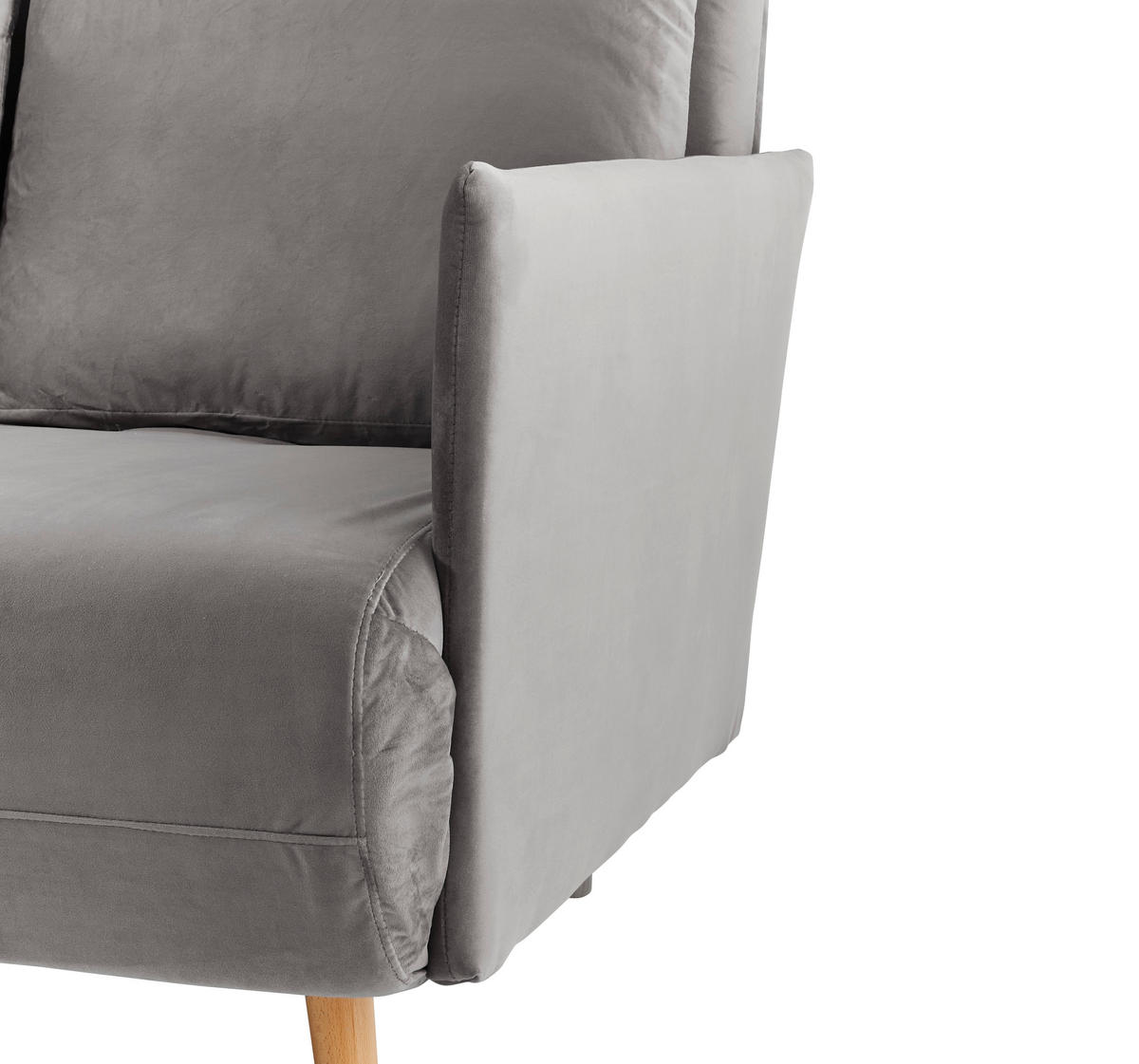 ZOFA S POSTELJNO FUNKCIJO,  siva tekstil  - siva/naravne barve, Design, umetna masa/tekstil (132/82/91cm) - Carryhome