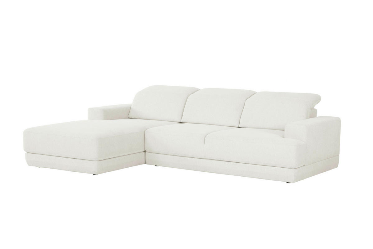 ECKSOFA Weiß Webstoff  - Schwarz/Weiß, Design, Kunststoff/Textil (204/293cm) - MID.YOU