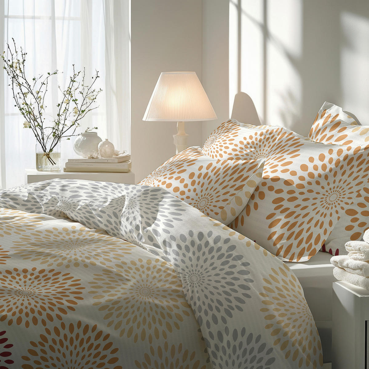 BETTWÄSCHE Seersucker 140/220 cm  - Orange, Basics, Textil (140/220cm) - Florella