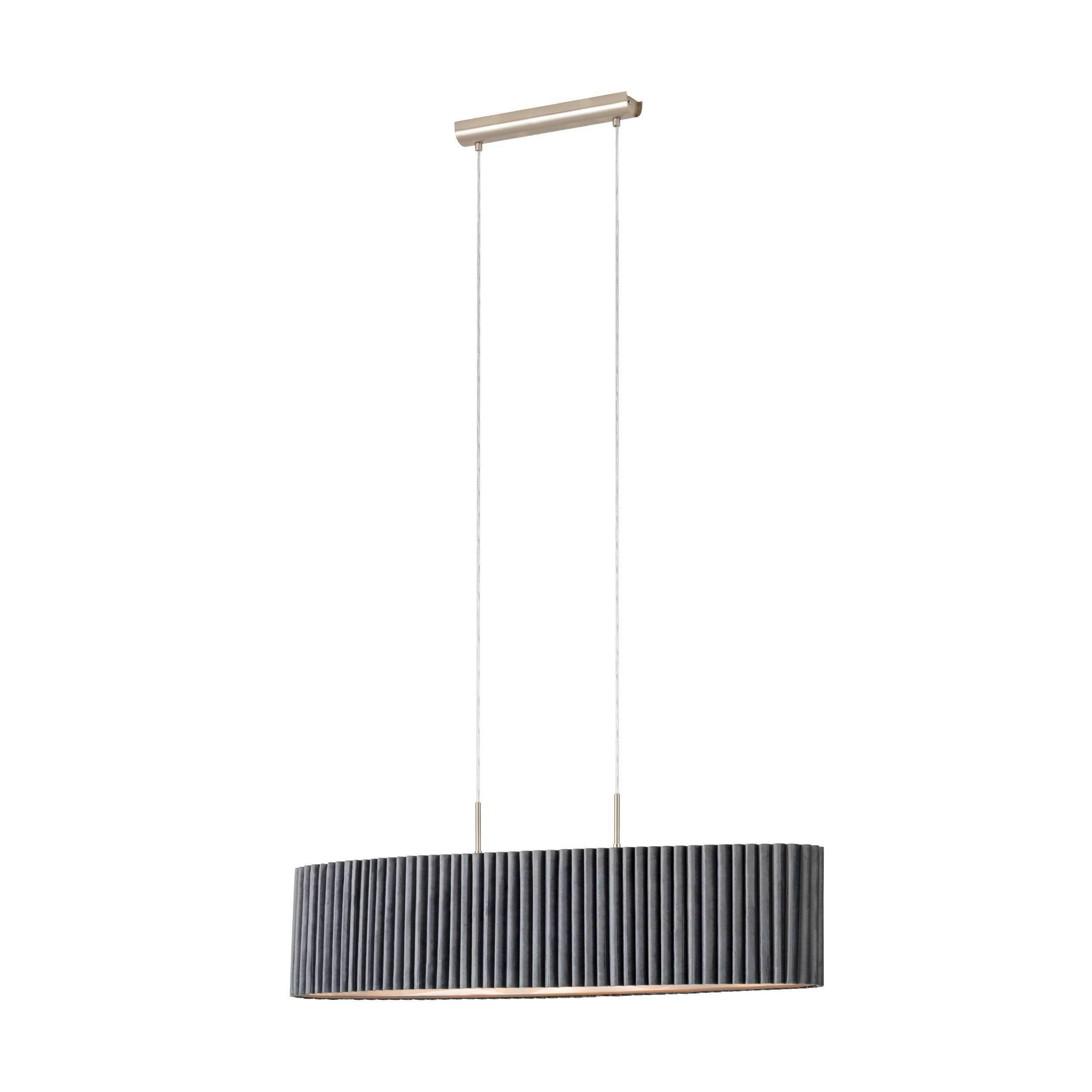 HÄNGLAMPA 150 cm  - grå, Basics, metall/textil (150cm) - Eglo