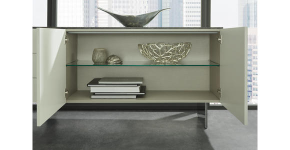 SIDEBOARD 210/77/48 cm - Edelstahlfarben/Dunkelgrau, Design, Glas/Keramik (210/77/48cm) - Dieter Knoll