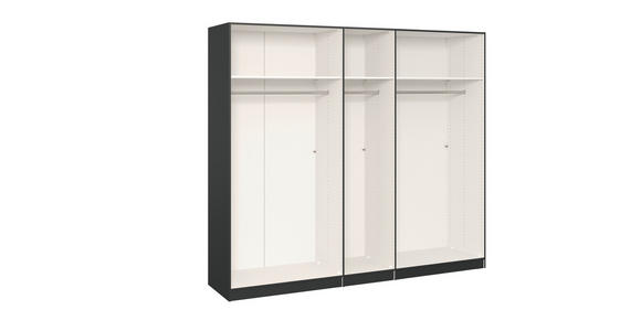 DREHTÜRENSCHRANK in Anthrazit, Schwarz - Edelstahlfarben/Anthrazit, Design, Holzwerkstoff (253/195/59cm) - Carryhome