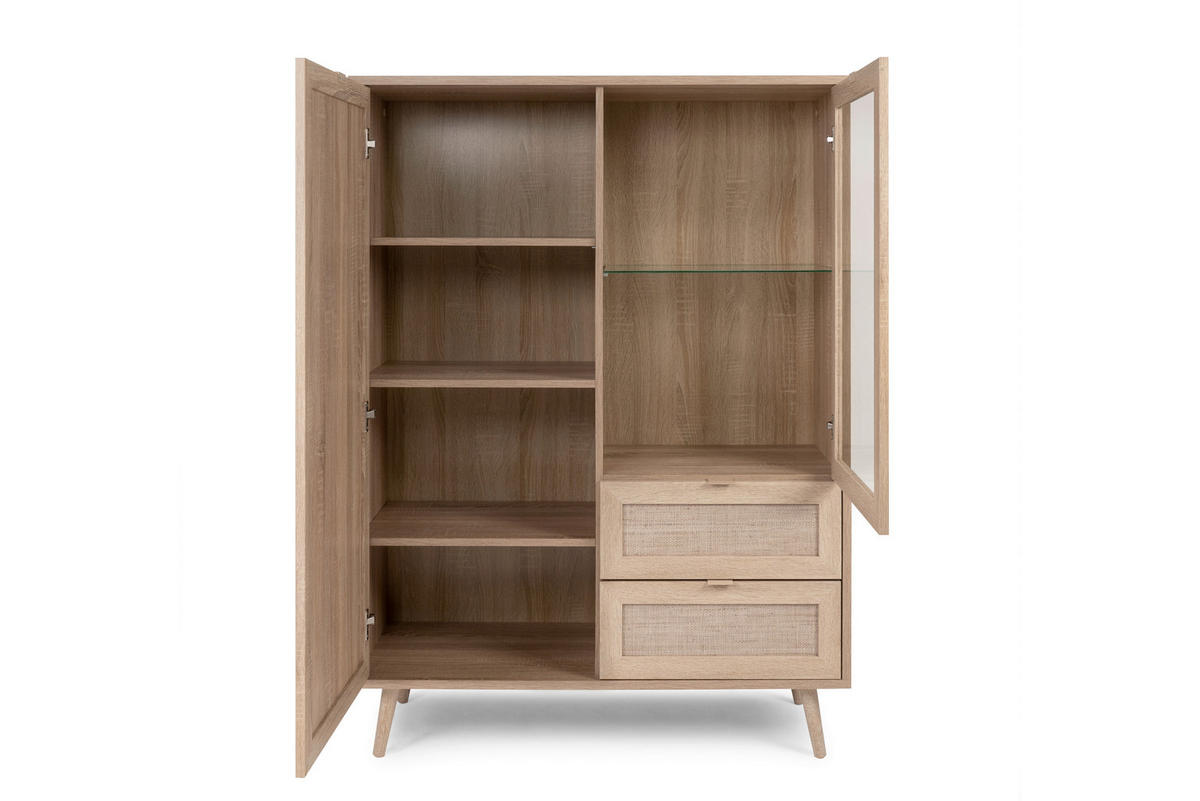 HIGHBOARD  in 101,5/139/40 cm  - Sonoma Eiche, Natur, Glas/Holz (101,5/139/40cm) - MID.YOU