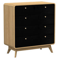 KOMMODE Cassie 80/88/39 cm 4 Schublade(n)  - Eichefarben/Schwarz, Design, Holzwerkstoff (80/88/39cm) - MID.YOU