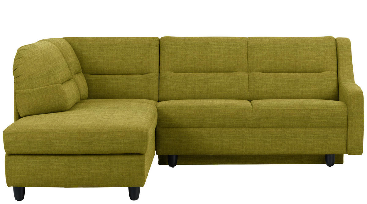 ECKSOFA  in Chenille Grün  208/226 cm  - Schwarz/Grün, KONVENTIONELL, Textil (208/226cm) - Sedda