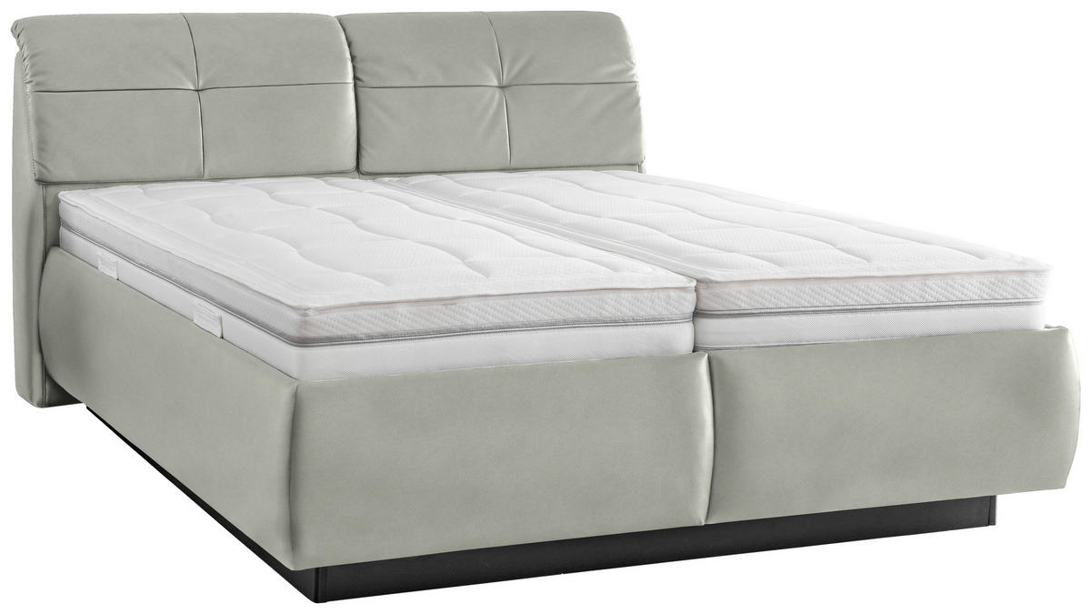 POLSTERBETT Bettkasten, Lattenroste, Matratzen Hellgrau 180/200 cm  - Hellgrau/Schwarz, KONVENTIONELL, Holz/Holzwerkstoff (180/200cm) - Beldomo - Sleep