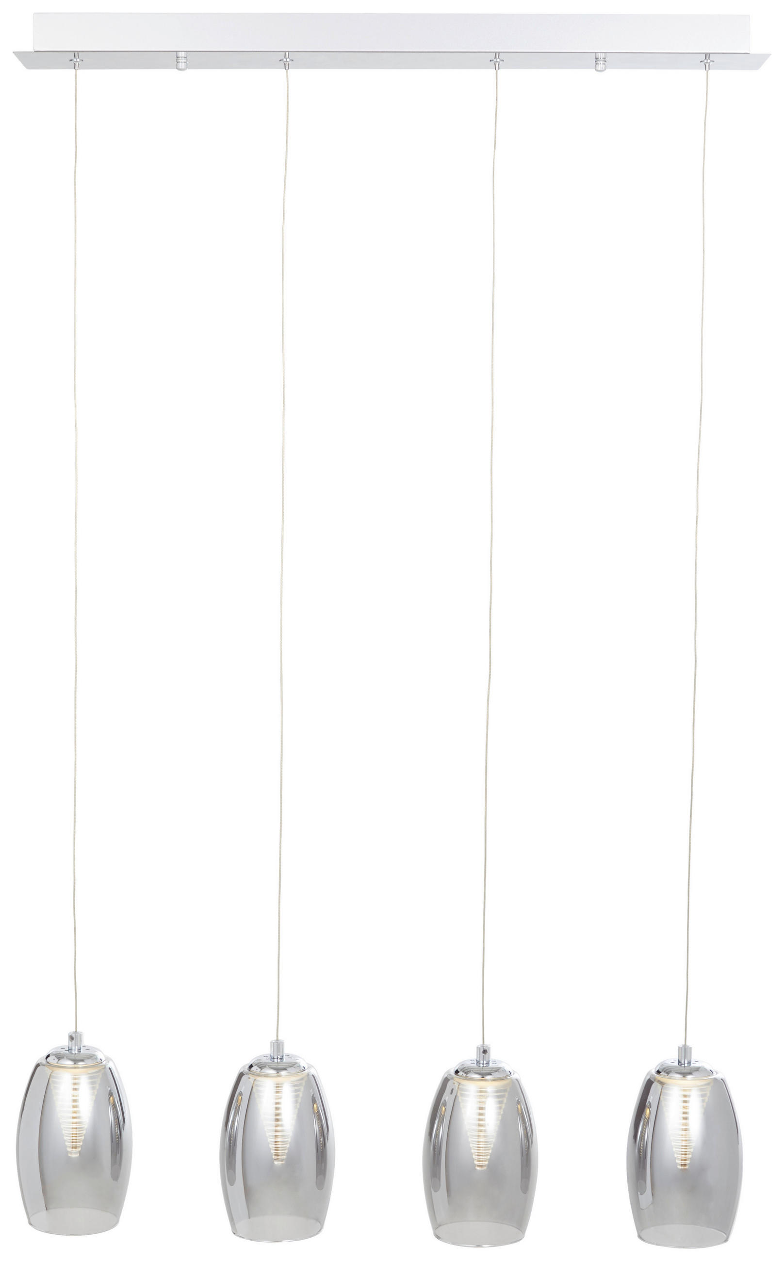 LED-HÄNGELEUCHTE 72/12/121 cm  - Chromfarben/Grau, Design, Glas/Metall (72/12/121cm) - Brilliant