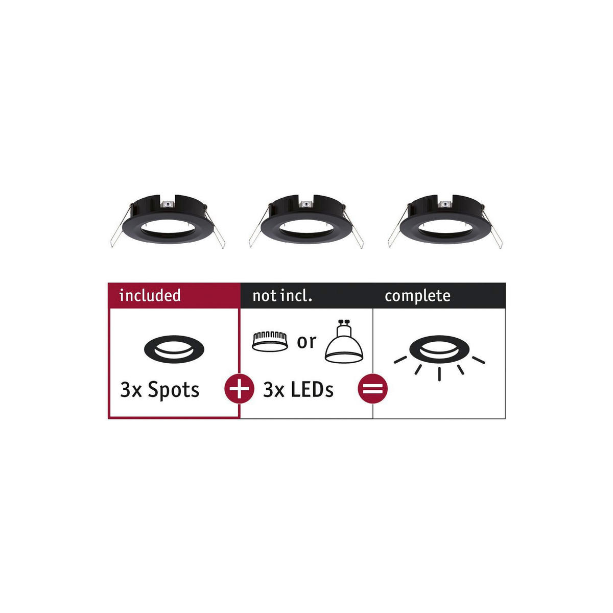 DECKENLEUCHTE 8,4 cm  - Schwarz/Alufarben, Basics, Metall (8,4cm) - Paulmann