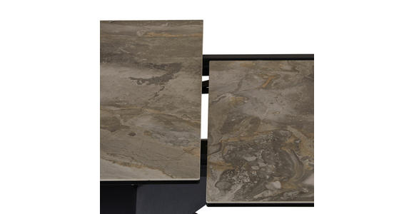 ESSTISCH in Metall, Glas, Keramik 180-250/98/77 cm  - Beige/Schwarz, Design, Glas/Keramik (180-250/98/77cm) - Belluti