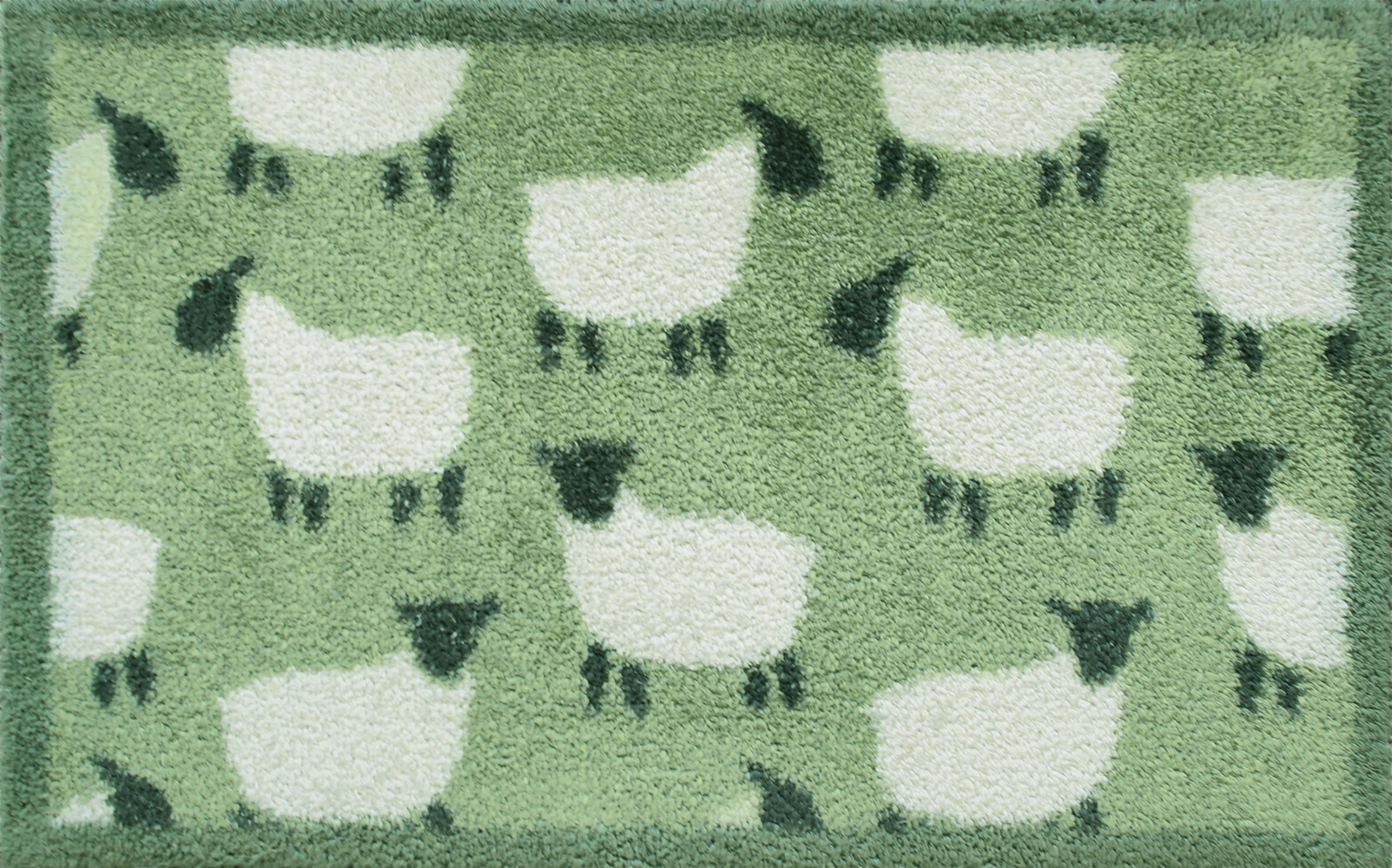 FUßMATTE  40/60 cm  Grün  - Grün, Basics, Kunststoff/Textil (40/60cm) - wash+dry