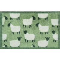 FUßMATTE 40/60 cm Flock green  - Grün, Basics, Kunststoff/Textil (40/60cm) - wash+dry