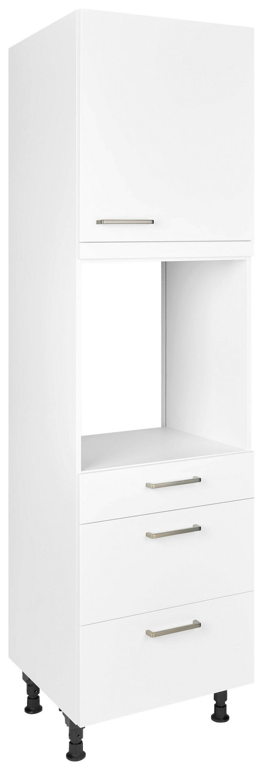 GERÄTEUMBAUSCHRANK 60/216,6/58 cm  in Weiß  - Edelstahlfarben/Weiß, MODERN, Holzwerkstoff/Metall (60/216,6/58cm) - Nobilia