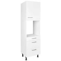 GERÄTEUMBAUSCHRANK 60/216,6/58 cm  Weiss  - Weiss/Edelstahlfarben, Modern, Holzwerkstoff/Metall (60/216,6/58cm) - Nobilia