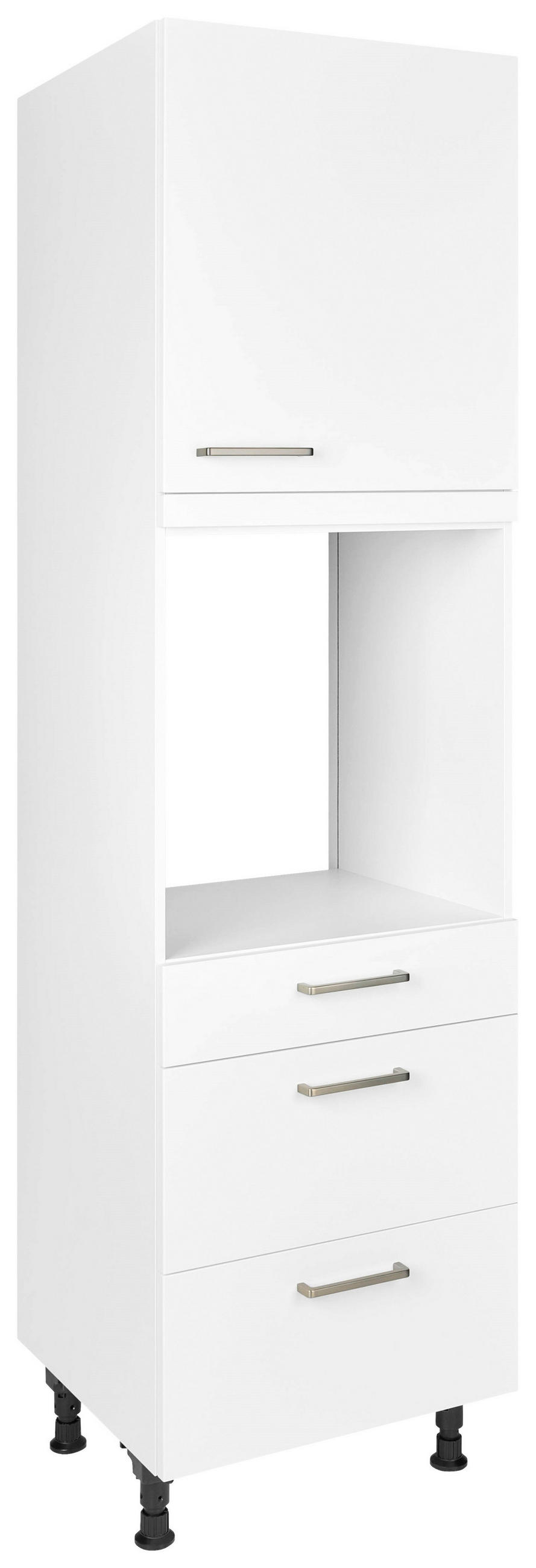 GERÄTEUMBAUSCHRANK 60/216,6/58 cm  Weiss  - Weiss/Edelstahlfarben, Modern, Holzwerkstoff/Metall (60/216,6/58cm) - Nobilia