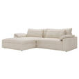 ECKSOFA  in Webstoff Beige  198/306 cm  - Beige/Schwarz, MODERN, Kunststoff/Textil (198/306cm) - Carryhome
