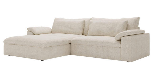 ECKSOFA  in Webstoff Beige  198/306 cm  - Beige/Schwarz, MODERN, Kunststoff/Textil (198/306cm) - Carryhome