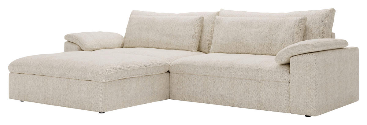 ECKSOFA  in Webstoff Beige  198/306 cm  - Beige/Schwarz, MODERN, Kunststoff/Textil (198/306cm) - Carryhome