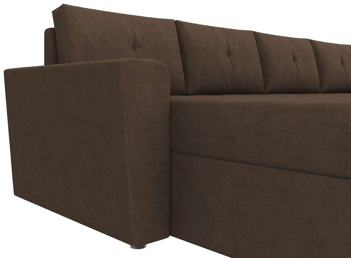 WOHNLANDSCHAFT TERMOLI Braun Jacquard  - Schwarz/Braun, Design, Kunststoff/Textil (155/296/155cm) - MID.YOU