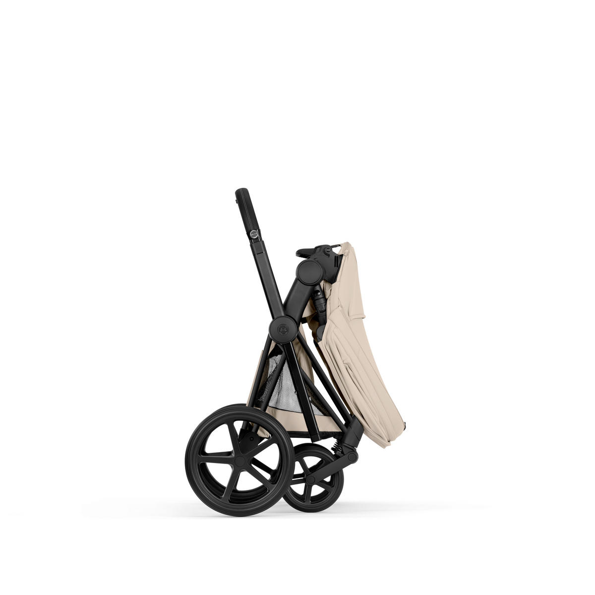 KOMBIKINDERWAGEN  PRIAM Comfort Matt Black  Cozy Beige  - Beige/Schwarz, Basics, Kunststoff/Textil (83-92/60cm) - cybex PLATINUM