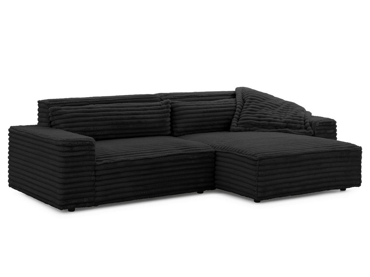 ECKSOFA Curduroy in Cord Anthrazit Rückenkissen  251/142 cm  - Anthrazit/Schwarz, Design, Kunststoff/Textil (251/142cm) - P & B