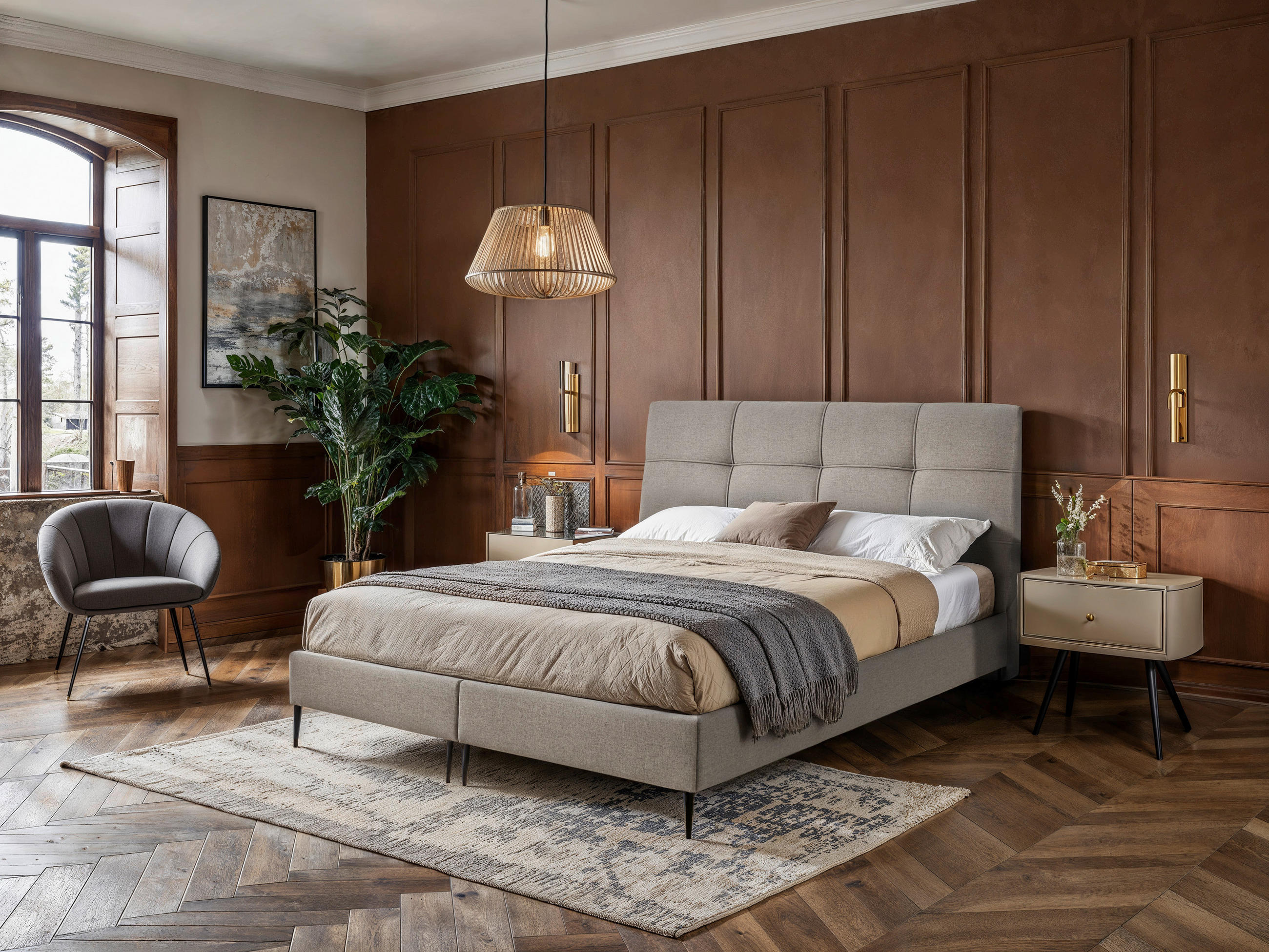 MID.YOU POSTEL BOXSPRING, 180/200 cm, šedá