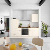 KÜCHENBLOCK Touch 240 cm  in Eichefarben, Magnolie  - Edelstahlfarben/Eichefarben, MODERN, Holzwerkstoff/Metall (240cm) - Nobilia