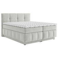 BOXSPRINGBETT 140/200 cm  in Hellgrau  - Hellgrau/Schwarz, KONVENTIONELL, Kunststoff/Textil (140/200cm) - Carryhome