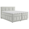 BOXSPRINGBETT 180/200 cm  in Hellgrau  - Hellgrau/Schwarz, KONVENTIONELL, Kunststoff/Textil (180/200cm) - Carryhome