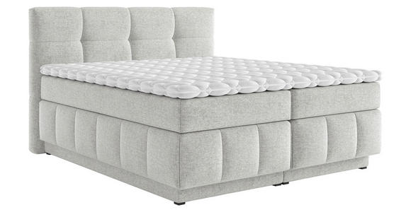 BOXSPRINGBETT 140/200 cm in Hellgrau - Hellgrau/Schwarz, KONVENTIONELL, Kunststoff/Textil (140/200cm) - Carryhome